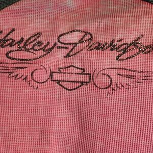 Harley Davidson pink and grey top